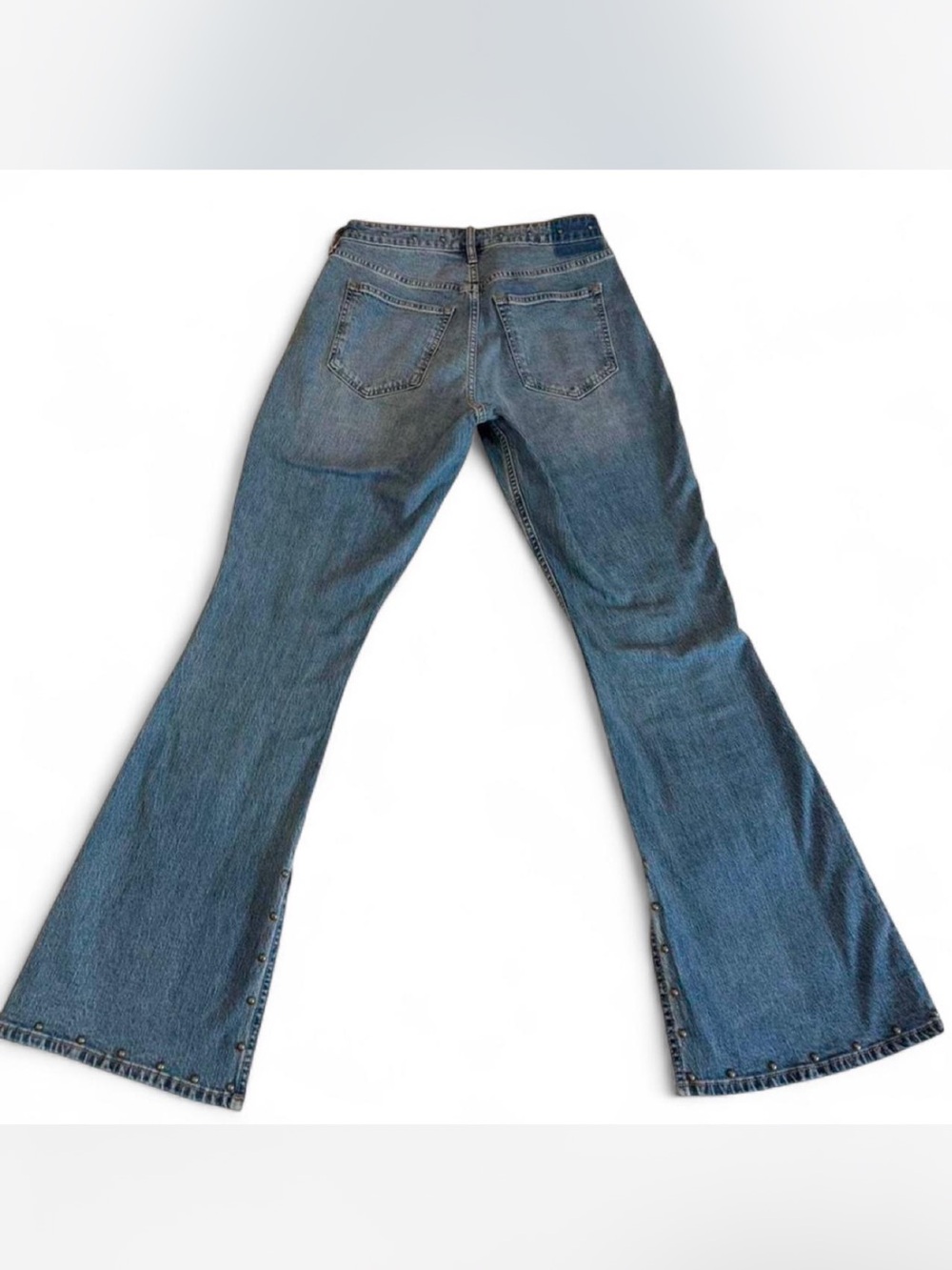 Abercrombie Curve Love High Rise Bootcut Studded Split-Vent Hem Jeans Size 28 - Picture 5 of 6